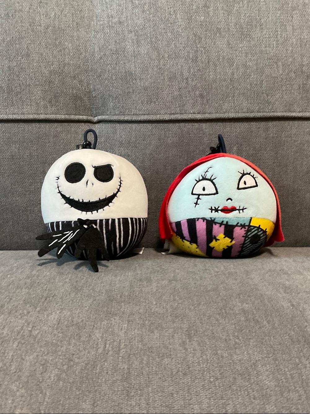 Disney The Nightmare Before Christmas Sally and Jack Keychain Plush 5”